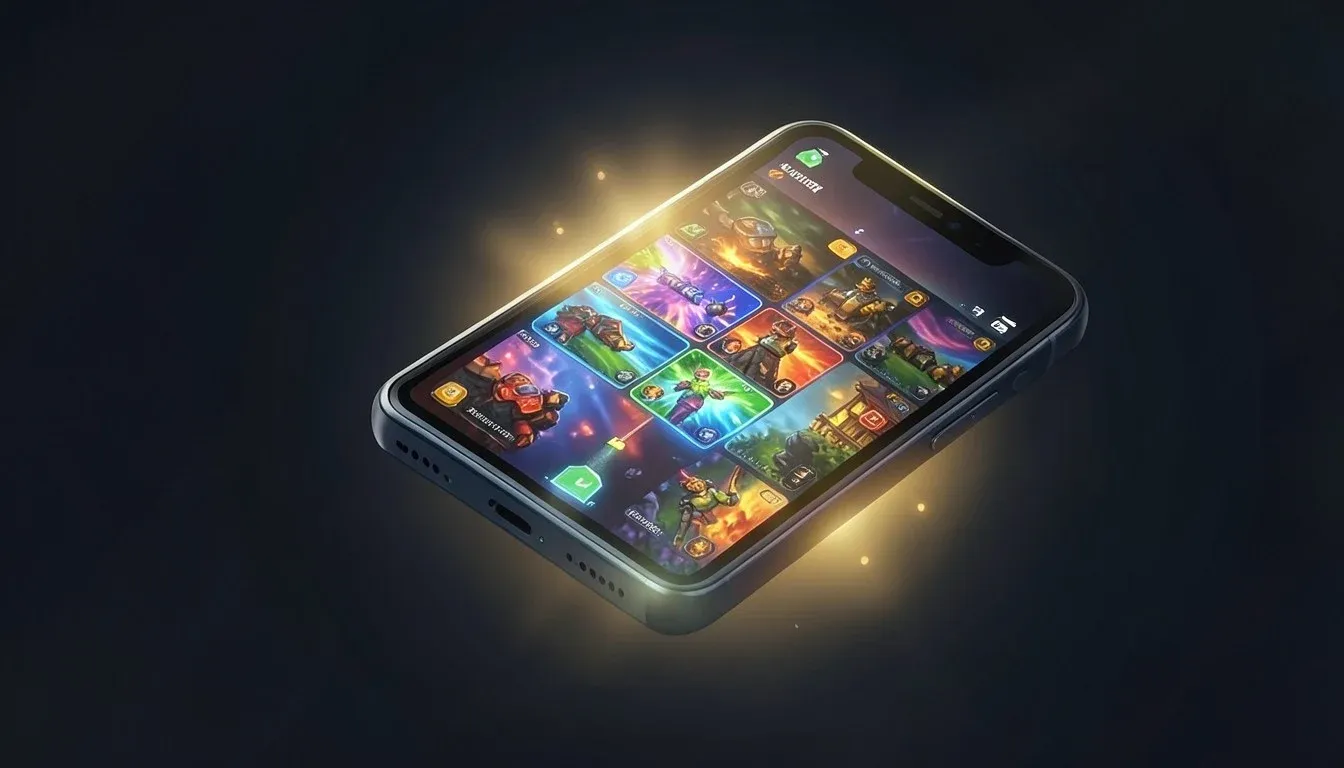 Uptown Pokies mobile casino on a smartphone